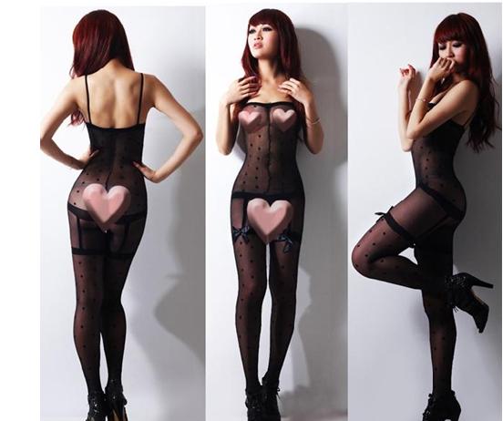 Open Crotch Fishnet Bodystocking Black