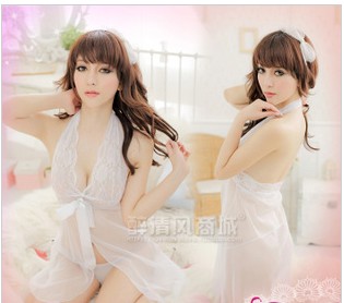 Cleavage Sheer Chiffon Babydoll With Thong