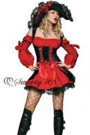 Red Vixen Pirate Wench Costume