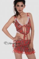 Adjustable Shoulder Straps Red & Black Pattern Beauty Camisole