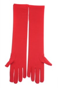 Red Sexy Long Satin/Lycra Gloves Costume Gauntlets