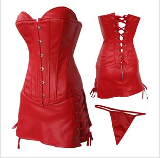 Hot Red Lace Up Front Lingerie Corset