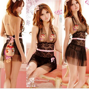 Lace-up Straps Leopard Babydolls Matching G-string