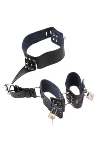 Leather Wrist Restraint Collar Cuffs