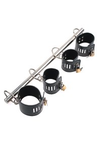 Fantasy Leather Metal Wrist Ankle Cuffs Set