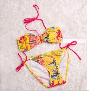 Yellow Flower Style Sexy Bikini