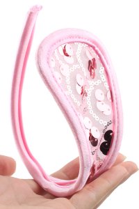Pink Sexy C-string Invisible Underwear With Sequins