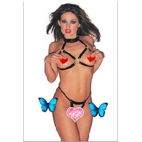 Sexy Suits Lovely Nipple Leather Lingerie